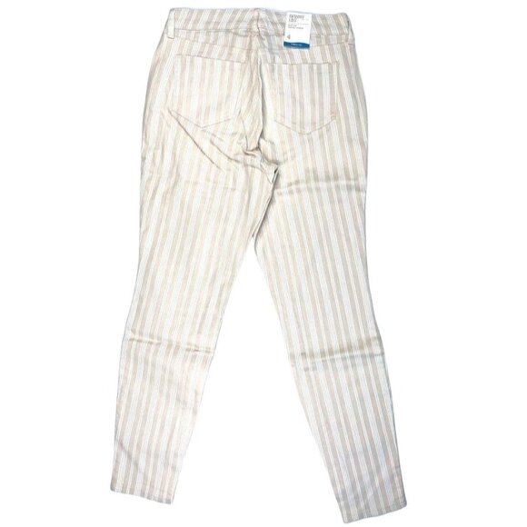 Style & Co Curvy Tummy Control Jeans Women's 8 MEDIUM Pale Pink Striped Skinny - Picture 3 of 14